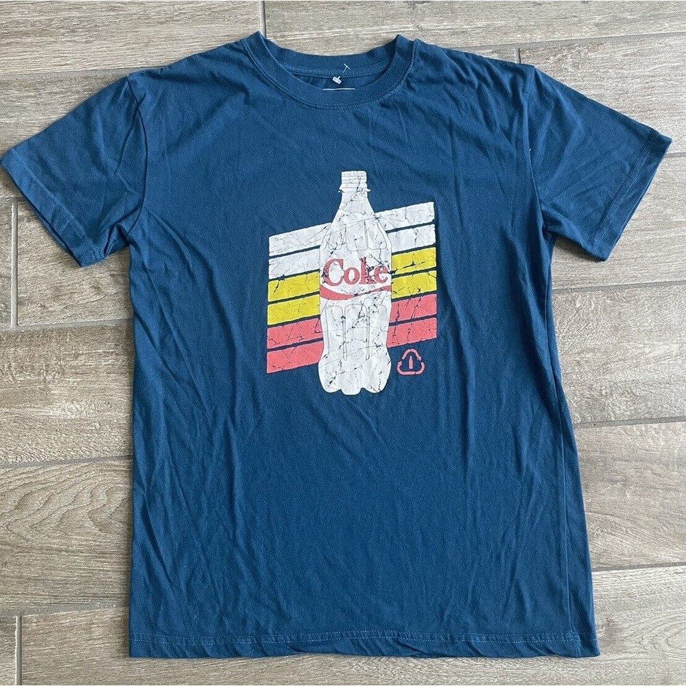 2013 Coca Cola Blue T Shirt Adult Size Medium Made From Recycled Bottles